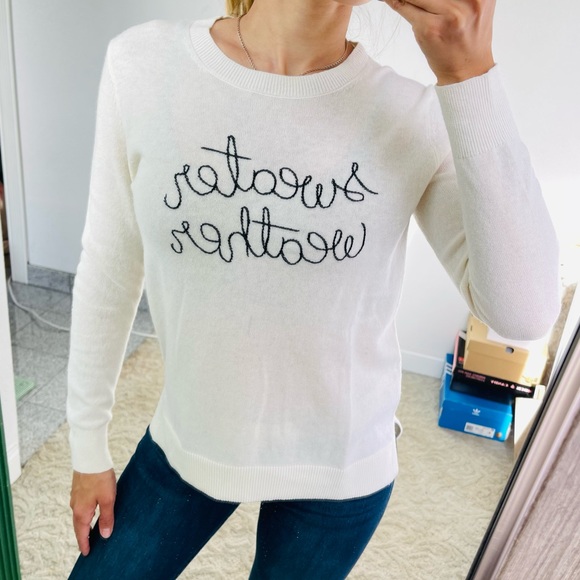 Banana Republic Sweaters - BANANA REPUBLIC Crew Scoop Neck White Sweater Merino Wool Sweater weather Women